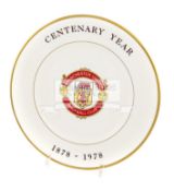 A Wedgwood porcelain Manchester United FC Centenary Year 1878-1978 commemorative plate,