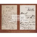 The autographs of the 19th century jockeys Fred Archer and George Fordham,