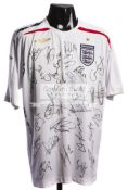 Team-signed England replica home jersey c2008, approx.