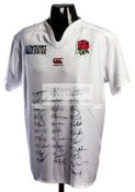 A squad signed Rugby World Cup 2015 England jersey,