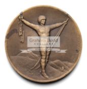 Chamonix 1st Winter Olympic Games 1924 bronze third place prize and participant's medal, 55mm, by R.