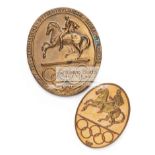 Stockholm 1956 Equestrian Olympic Games participant's medal, gilt-bronze, oval, designed by J.