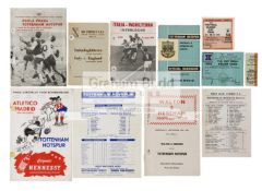 A collection of Tottenham Hoptspur programmes and tickets from the 1960s and 1970s,