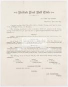 An early record of Rugby Union in America in the form of a letter from the British Foot Ball Club