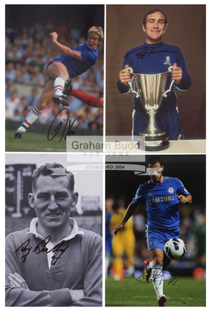 Sixteen signed photographs of Chelsea footballers, Comprising a mix of 12 by 8in. and 10 by 8in.