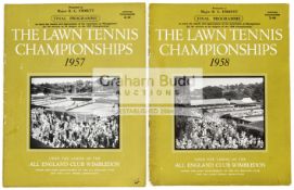 1957 Wimbledon Final programme Saturday 6th July with a signed b & w photograph of Lew Hoad,