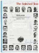 A 1966 World Cup programme page fully signed by the England World Cup winning XI,