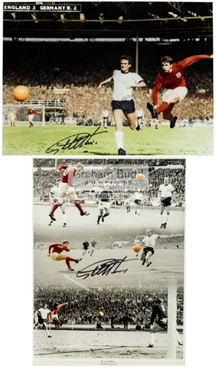 A pair of Geoff Hurst 1966 signed colour picture presentations, - Image 2 of 3