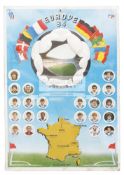 A 1984 European Football Championship poster, printed on lightweight metal and with a 3D effect,