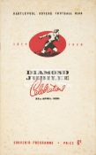 Hartlepool Rovers Rugby Club Diamond Jubilee Celebrations 1889-1939 souvenir programme,