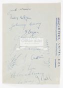 Album page signed by the Manchester United team in season 1947-48,