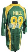 Andrew Hall team-signed South Africa green cricket shirt,