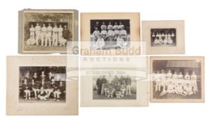 Six vintage cricket team photographs, including yoith sides,