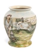 Cricket, a 23cm vase by Burslem Pottery, for 21st Anniversary of the CMS,