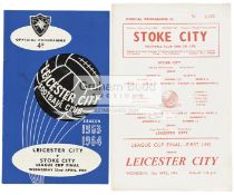 A pair of match programmes for the 1964 League Cup Final between Stoke City and Leicester City The