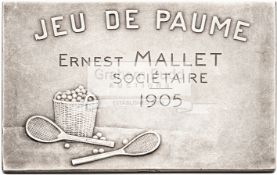 A French silver medal for Jeu de Paume, dated 1905,