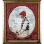 A Victorian oil sketch of the jockey Fred Archer by an unknown hand, oil on canvas, inscribed F.