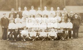 A postcard with photographic portrait of the Tottenham Hotspur team in season 1905/06,