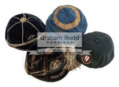 A collection of four miscellaneous sporting caps dating between 1912 and 1939,