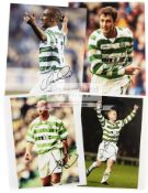 Five signed photographs of Celtic legends,