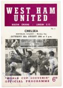 West Ham United "World Cup Souvenir" programme for the opening home game of the 1966-67 season (v.
