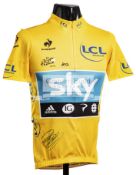 A signed Bradley Wiggins Team Sky yellow jersey,
