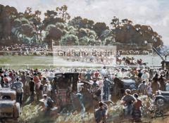 Alfred Egerton Cooper (British, 1883-1974) THE START OF THE DERBY AT EPSOM signed with initials,