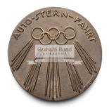 Berlin 1936 Olympic Games medal for the motoring rally, in bronze, designed by Otto Placzek,