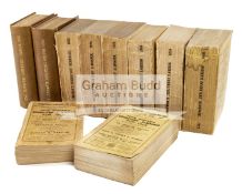 John Wisden's Cricketers' Almanacks for 1920 to 1929, each with paper wrappers,