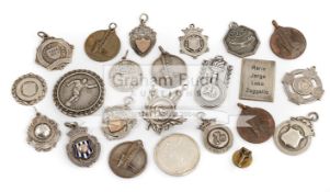 Collection of 21 world cup and other football medals,