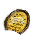 A racing plate worn by Doricles, winner of the 1901 Doncaster St Leger Stakes,