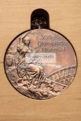 Montreal 1976 Olympic Games bronze prize medal for gymnastics, in bronze, 60mm.
