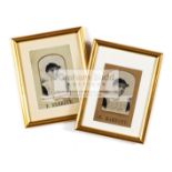 A pair of stevengraphs of the Victorian jockey Fred Barrett including the rare misspelt "Barratt"