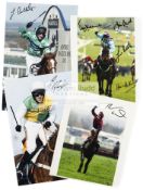 A group of 18 signed photographs of Grand National-winning jockeys,