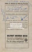 A signed Wartime programme for Services & Guest Players v Irish XI played in Belfast on 7th March