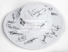 Team-signed Ryan Sidebottom England Test Match sunhat from 2009,