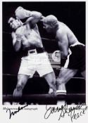 Muhammad Ali v Earnie Shavers double signed photographic print, 12 x 8 in.