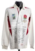 An official England Rugby limited edition World Cup 2003 Champions autographed shirt,