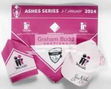 Glenn McGrath signed 2014 Ashe's series pink McGrath foundation cap,