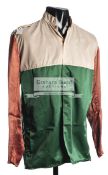 An autographed racing silks jacket including the signature of War Emblem's first trainer Frank