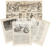 Nine croquet cartoons in pages from Punch magazine from 1864 to 1870 including "Croquet in America"