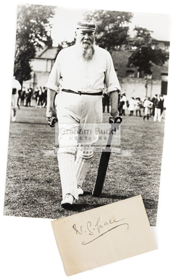 Photograph and autograph of W.G. Grace, A glossy 10 by 8 b&w photograph of the legendary W.G.