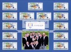 2014 Ryder Cup European team-autographed banknotes display,