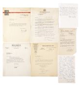 A group of signed letters from football personalities, manuscript & typescript,