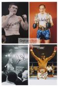 Eleven signed photographs of UK boxing stars, Comprising a mix of 12 by 8in. and 10 by 8in.