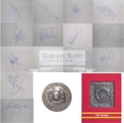 Manchester United VIP Guest autograph book signed by 14 of the 1999 winning treble squad,