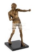 Carl Payne (contemporary) THE BOXER TEDDY BALDOCK the plinth signed & dated 2012, bronze resin, No.