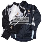 David Beckham Real Madrid full tracksuit and bench warming jacket comprising a black and white zip