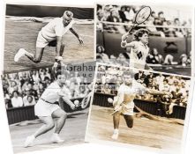 A comprehensive collection of press photographs of men's and ladies tennis players during the
