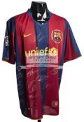 Multi-signed FC Barcelona replica home jersey 2007,